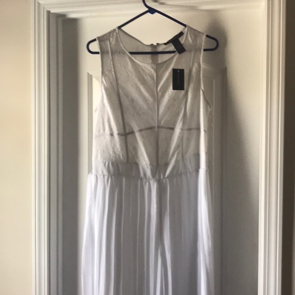 ashley stewart white pleated jumpsuit